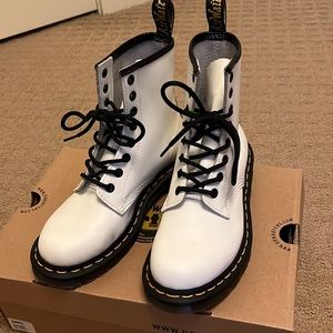 White patent Dr Martens 1460s